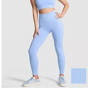 Womens juniors size large Light Blue High-Waist compression booty Lifting Leggin